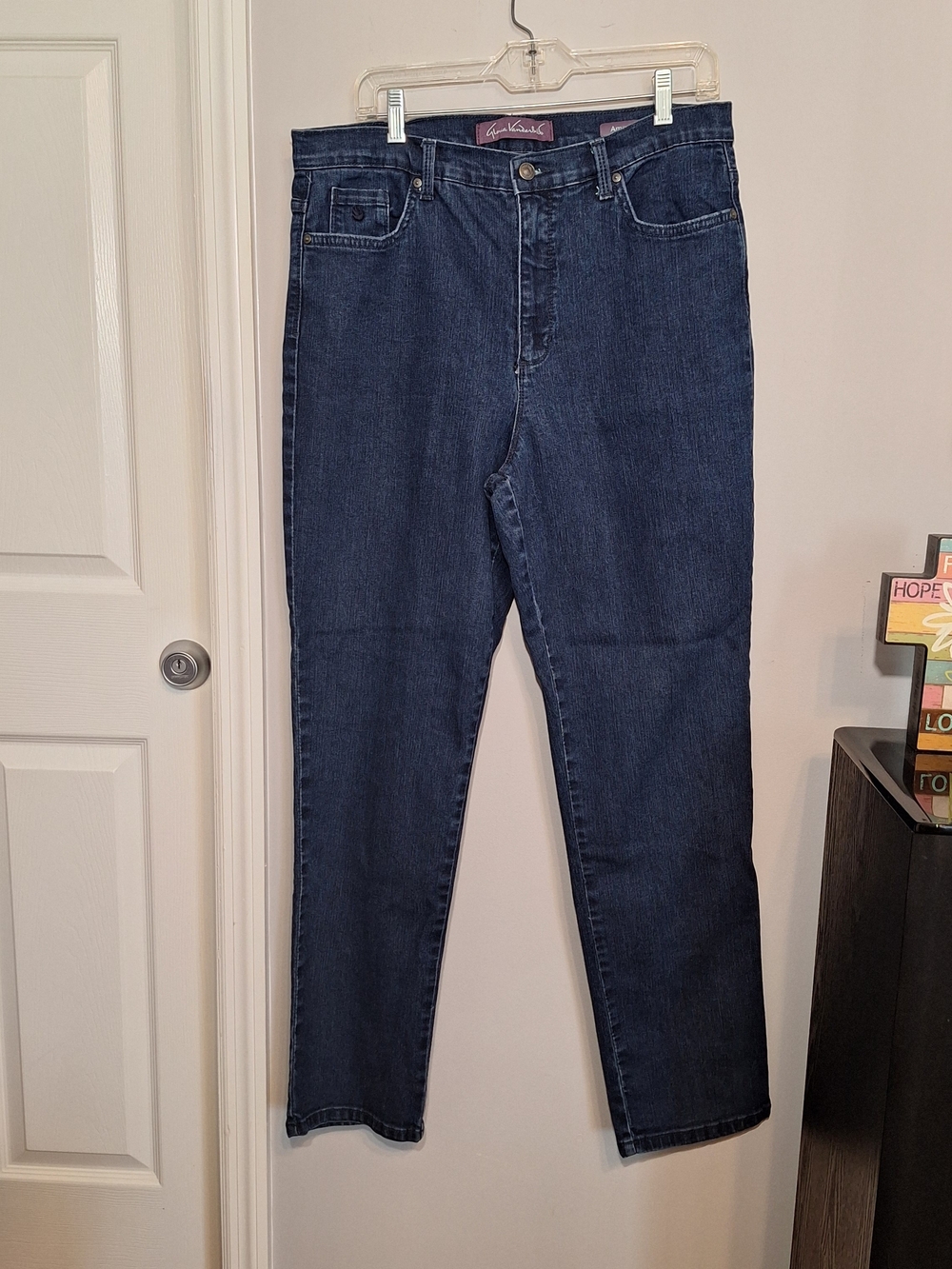 Gloria Vanderbilt Dark Blue High-Rise Straight Leg Denim Jeans